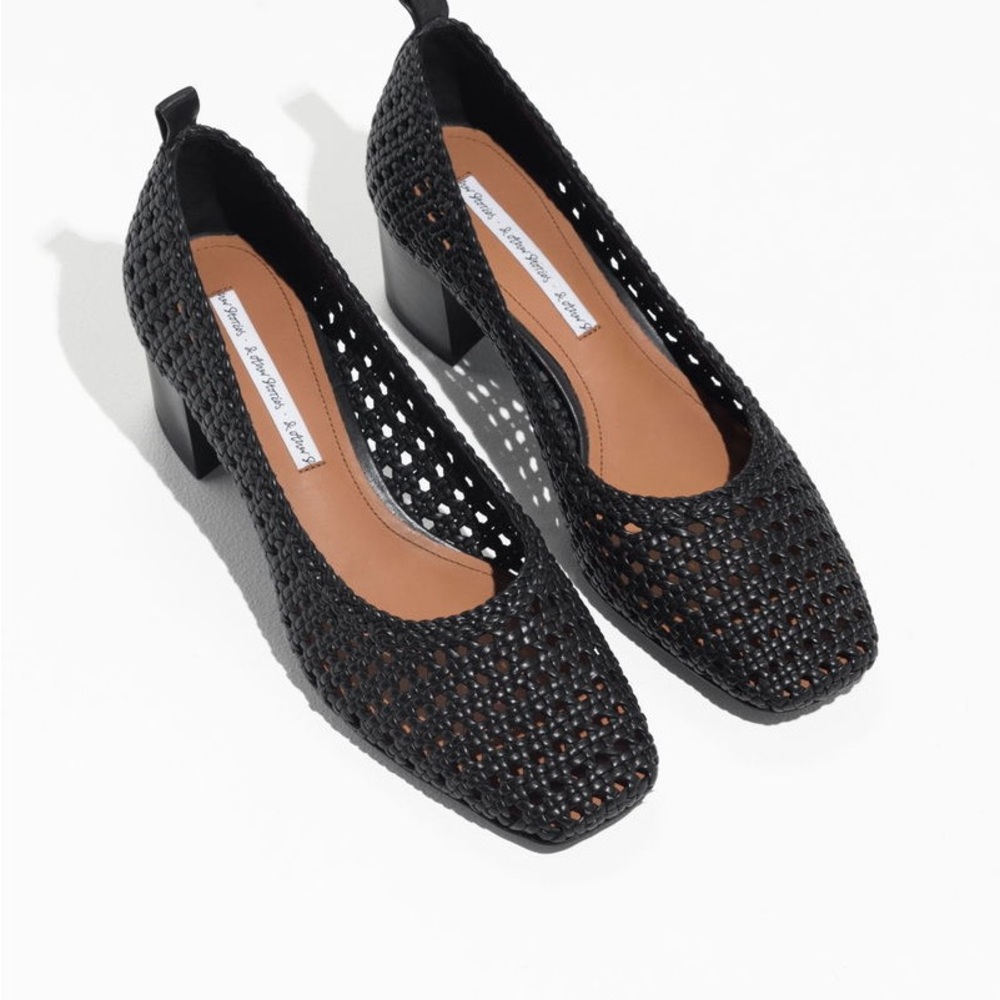 & Other Stories Square Toe Woven Heels